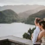 A married couple by the wall