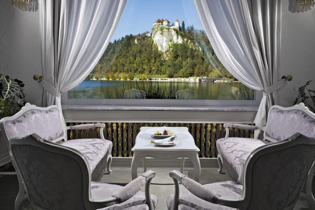 Hotel view on castle bled